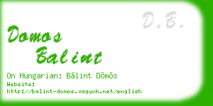 domos balint business card